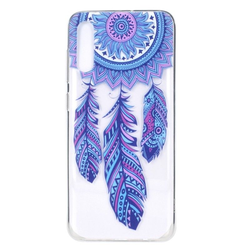 Coque Samsung Galaxy A70 Transparente Attrape Rêves Plumes Bleues