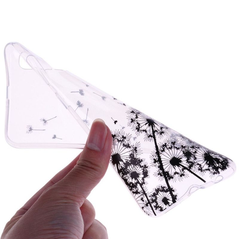 Coque Samsung Galaxy A70 Transparente Pissenlits Noirs