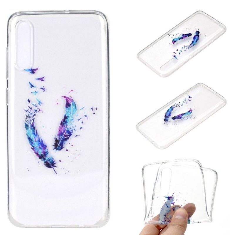 Coque Samsung Galaxy A70 Transparente Plumes