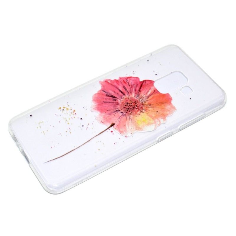 Coque Samsung Galaxy A8 2018 Transparente Coquelicot Aquarelle