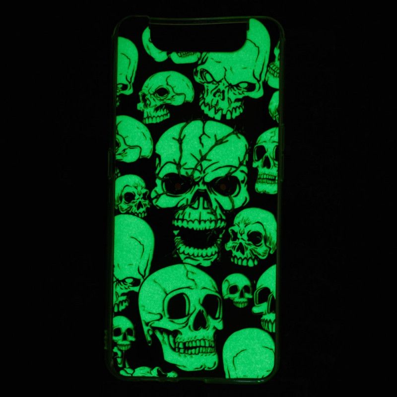 Coque Samsung Galaxy A90 / A80 Attention Têtes De Mort Fluorescente