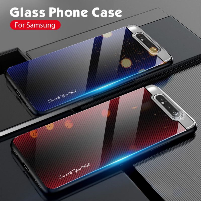 Coque Samsung Galaxy A90 / A80 Verre Trempé Fibre Carbone