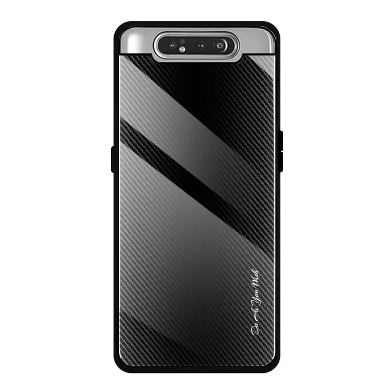 Coque Samsung Galaxy A90 / A80 Verre Trempé Fibre Carbone