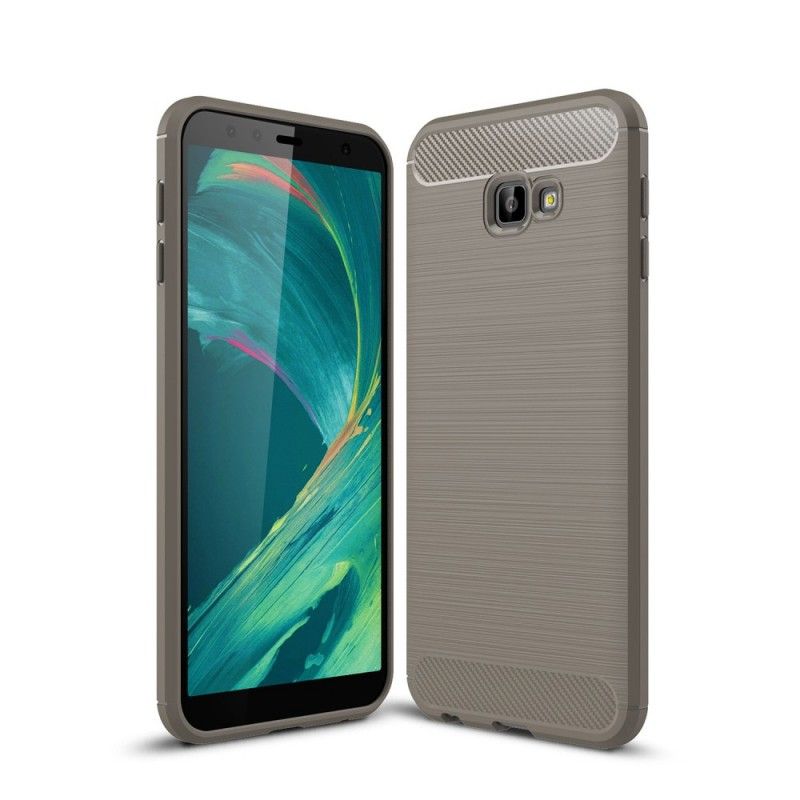 Coque Samsung Galaxy J4 Plus Fibre Carbone Brossée