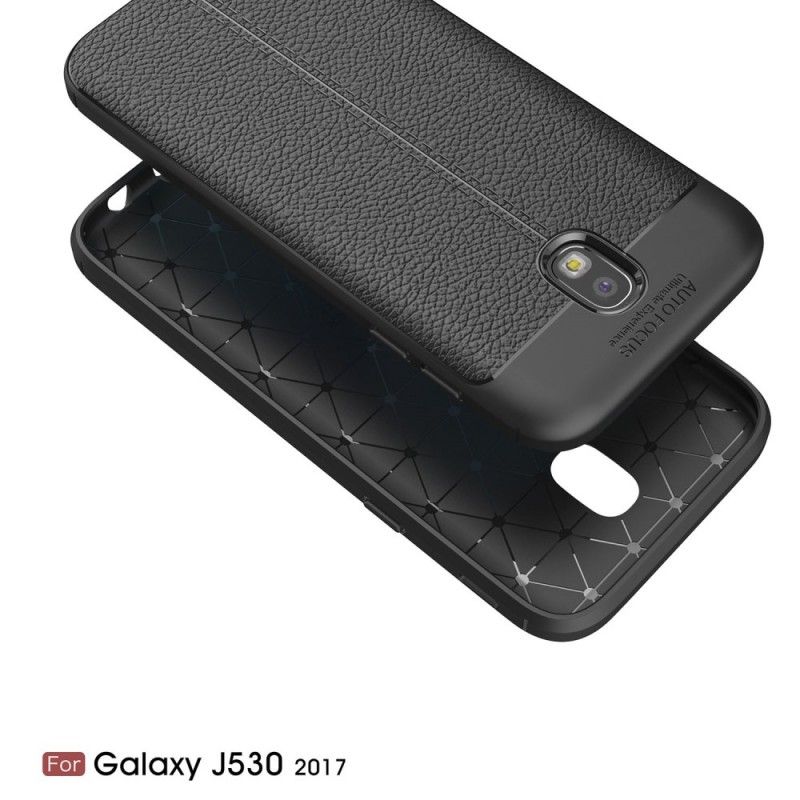 Coque Samsung Galaxy J5 2017 Effet Cuir Litchi Double Line