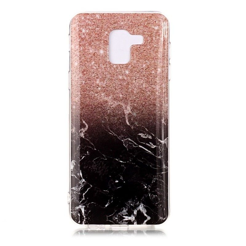 Coque Samsung Galaxy J6 Marbre Paillettes