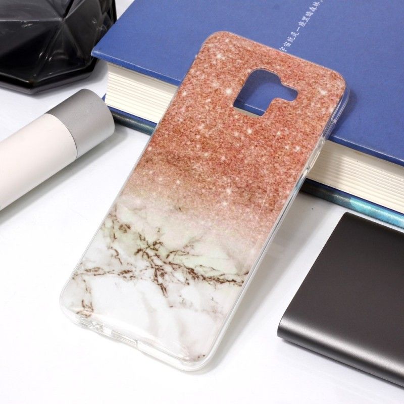 Coque Samsung Galaxy J6 Marbre Paillettes