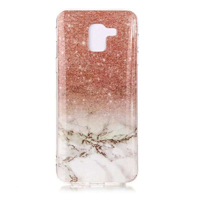 Coque Samsung Galaxy J6 Marbre Paillettes