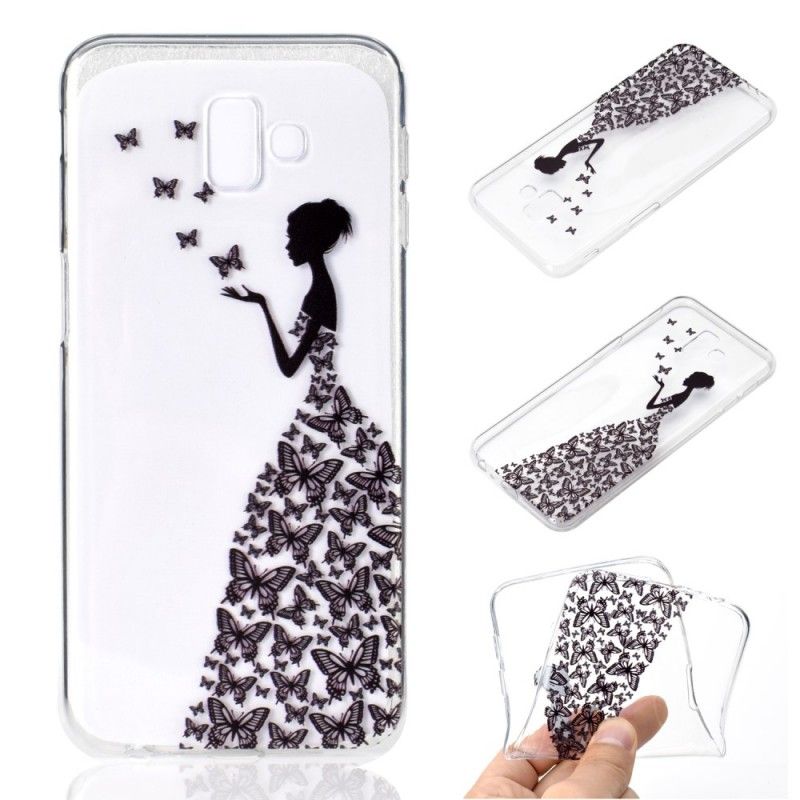 Coque Samsung Galaxy J6 Plus Transparente Robe Papillons