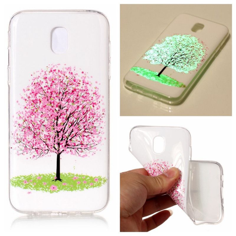 Coque Samsung Galaxy J7 2017 Arbre En Fleurs Fluorescente