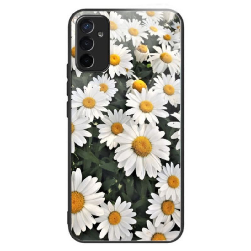 Coque Samsung Galaxy M13 Verre Trempé Marguerites