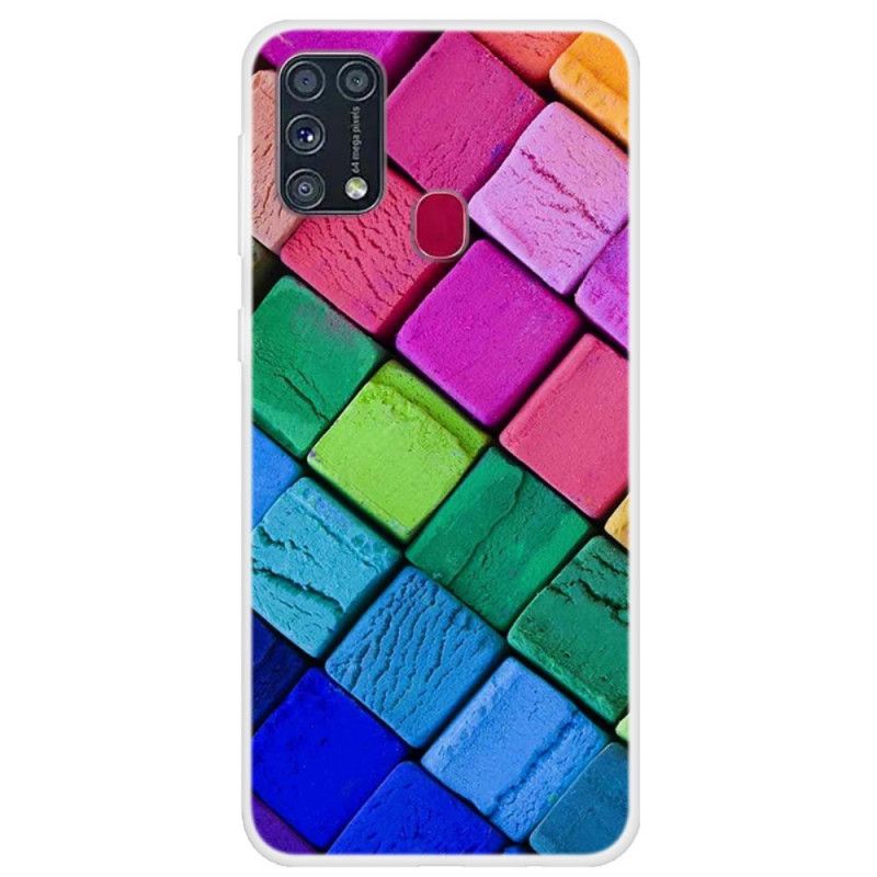 Coque Samsung Galaxy M31 Cubes Colorés