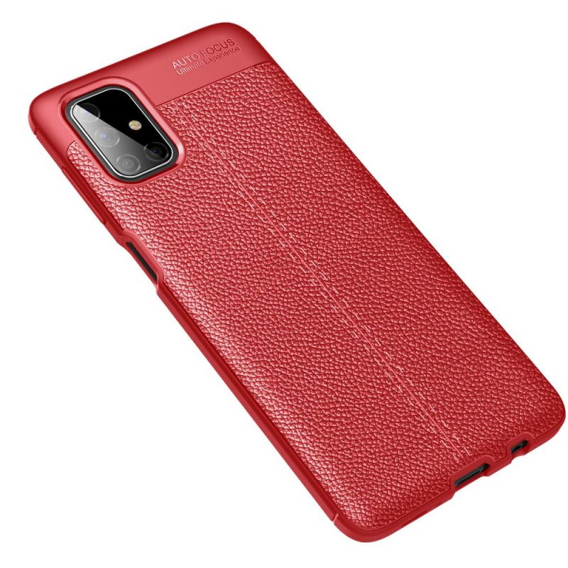 Coque Samsung Galaxy M51 Effet Cuir Litchi Double Line