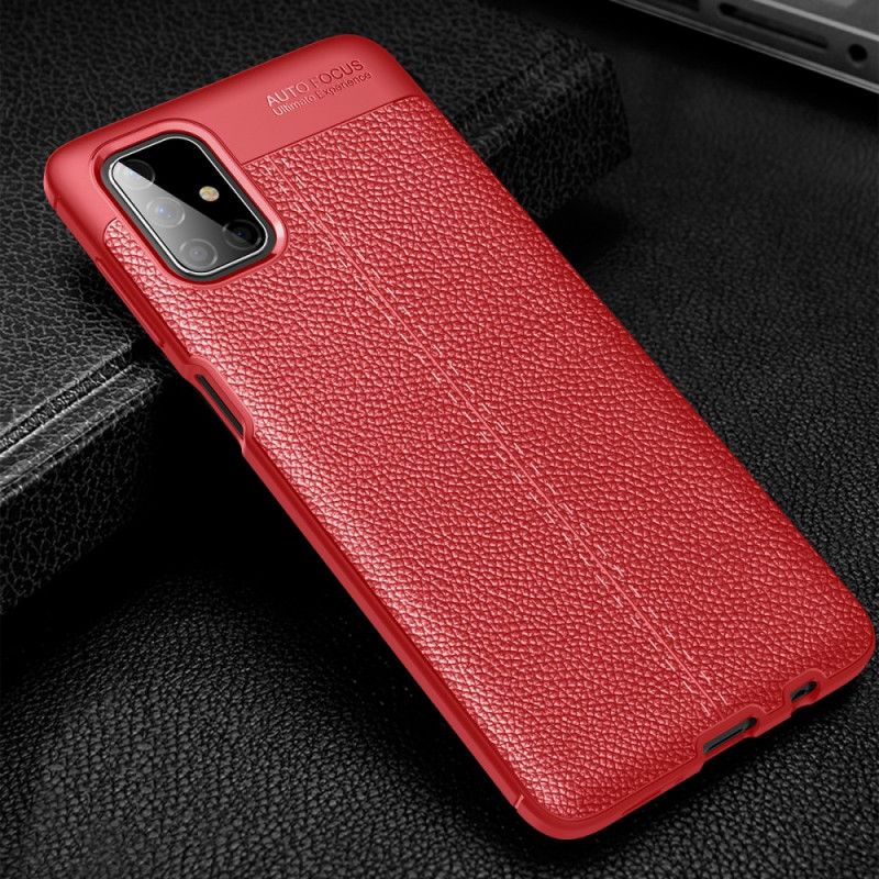 Coque Samsung Galaxy M51 Effet Cuir Litchi Double Line