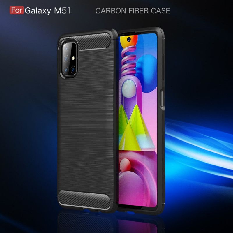 Coque Samsung Galaxy M51 Fibre Carbone Brossée