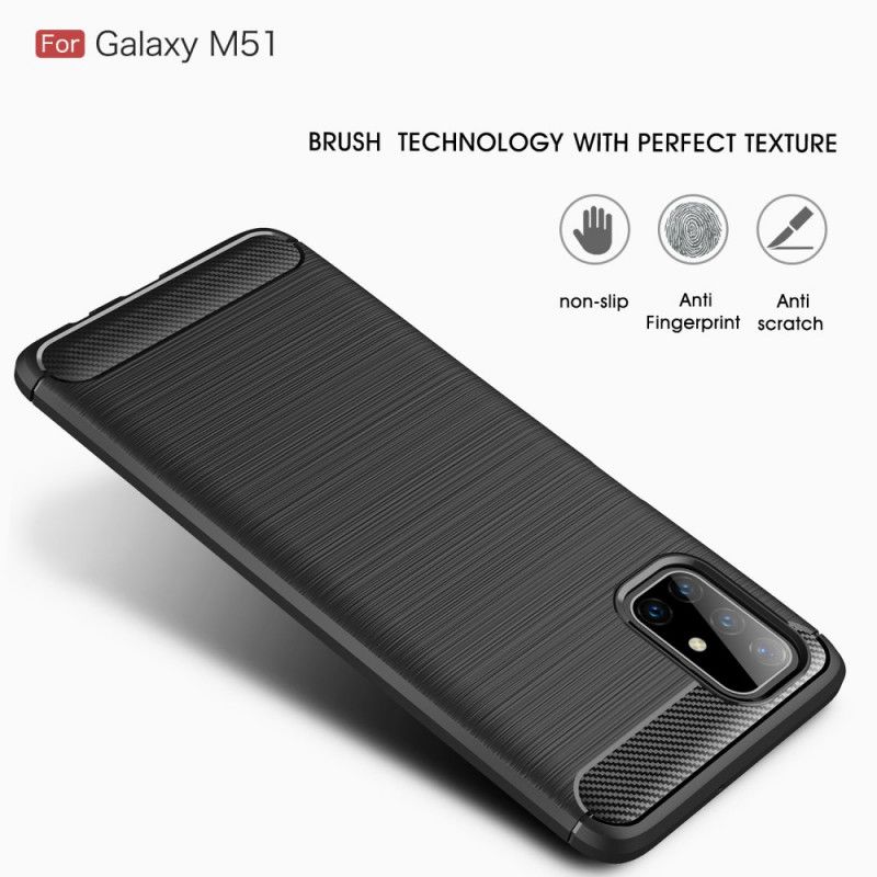 Coque Samsung Galaxy M51 Fibre Carbone Brossée