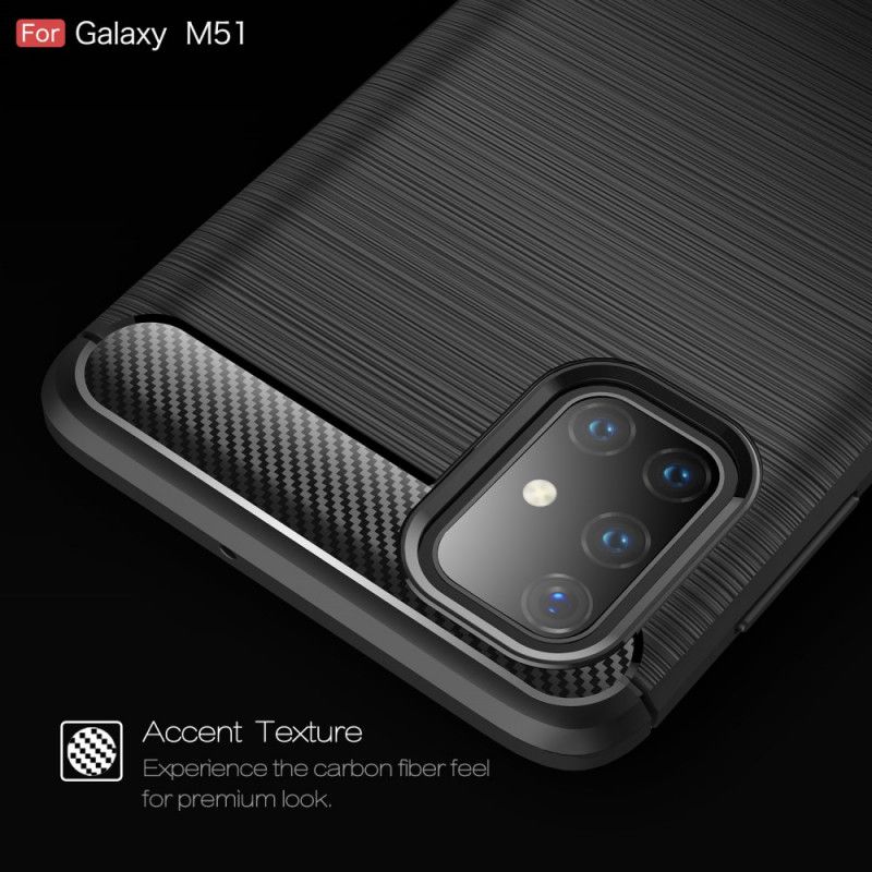 Coque Samsung Galaxy M51 Fibre Carbone Brossée