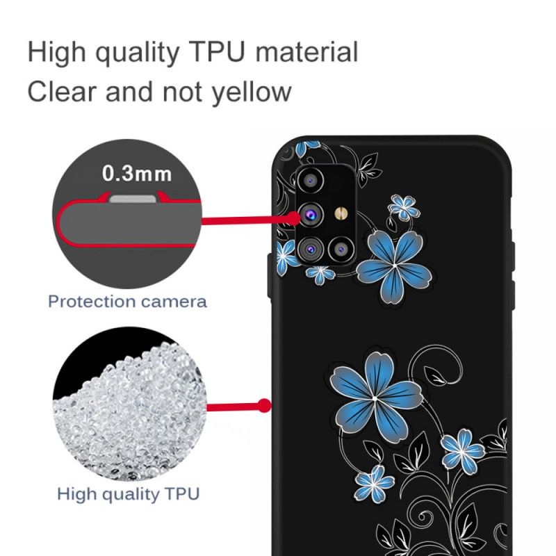 Coque Samsung Galaxy M51 Fleurs Bleues