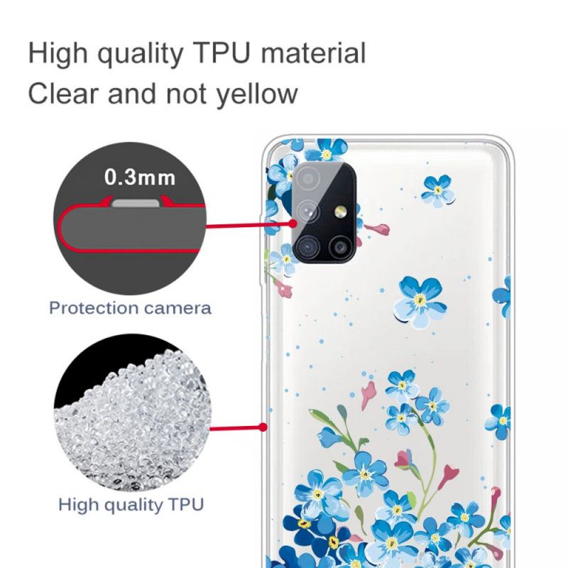 Coque Samsung Galaxy M51 Fleurs Bleues