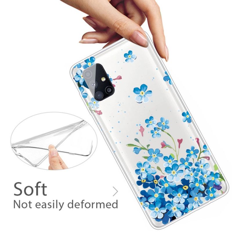 Coque Samsung Galaxy M51 Fleurs Bleues