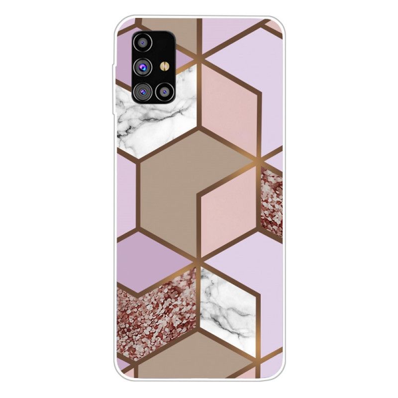 Coque Samsung Galaxy M51 Marbre Géométrique