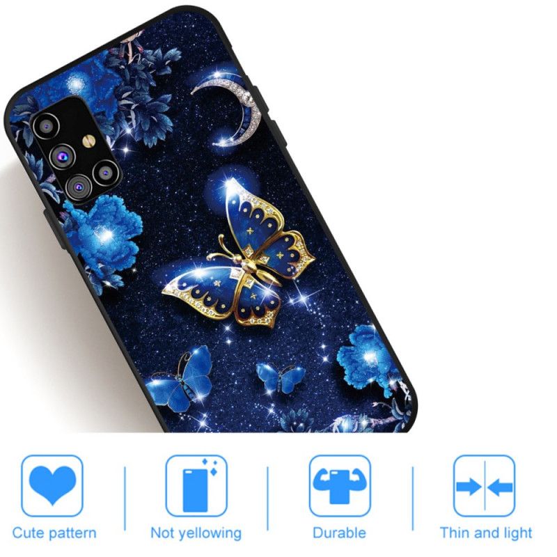 Coque Samsung Galaxy M51 Papillon La Nuit