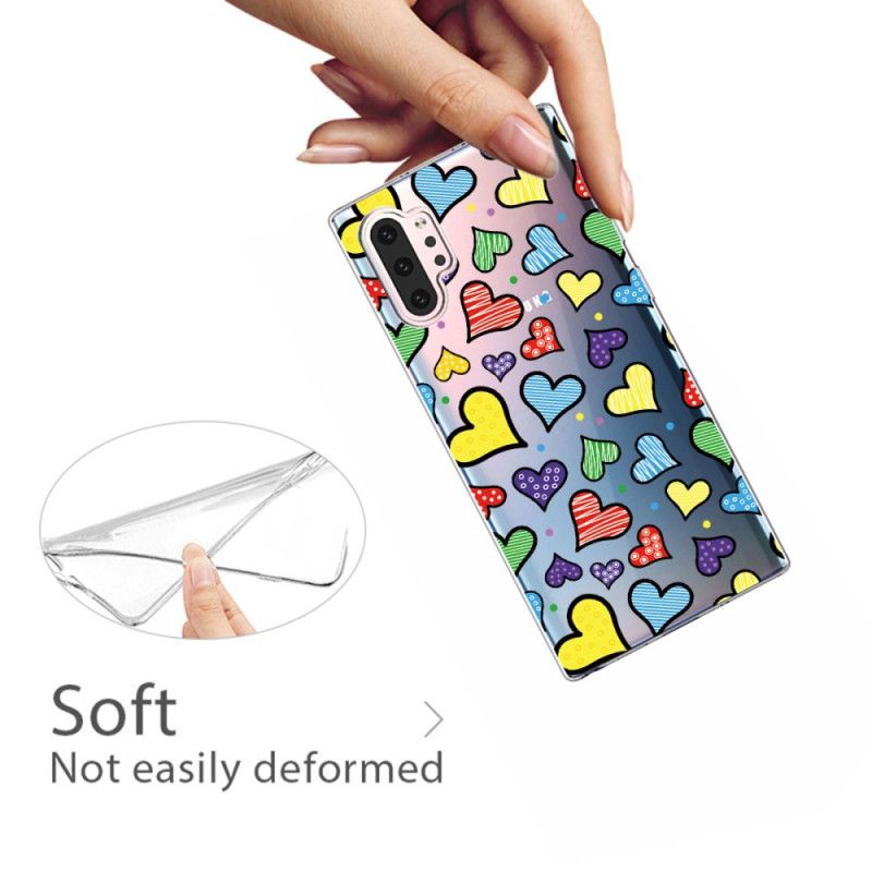 Coque Samsung Galaxy Note 10 Plus Coeurs Multicolors