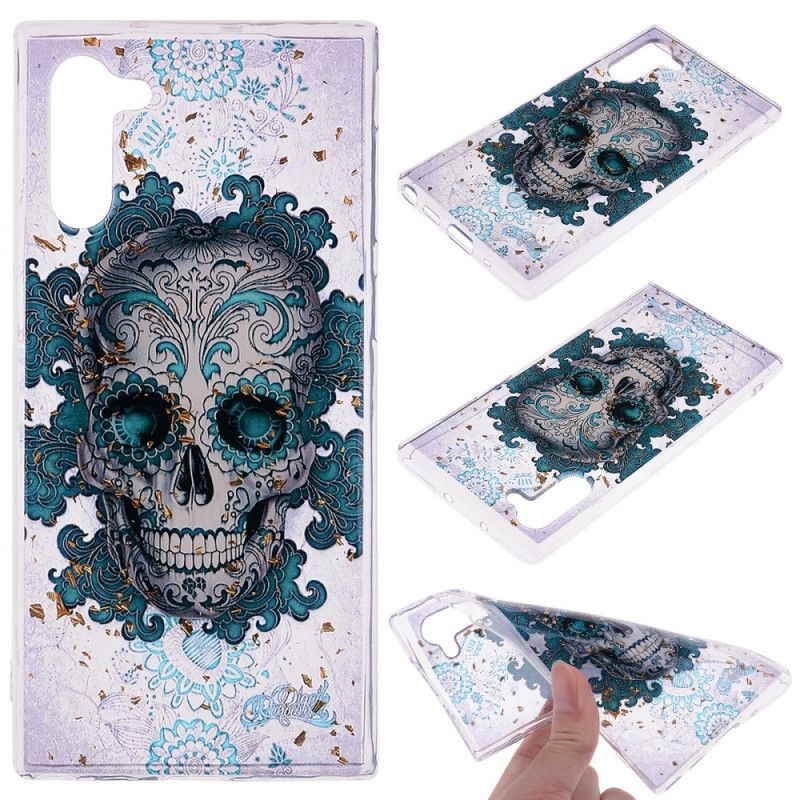 Coque Samsung Galaxy Note 10 Tête De Mort Bleue