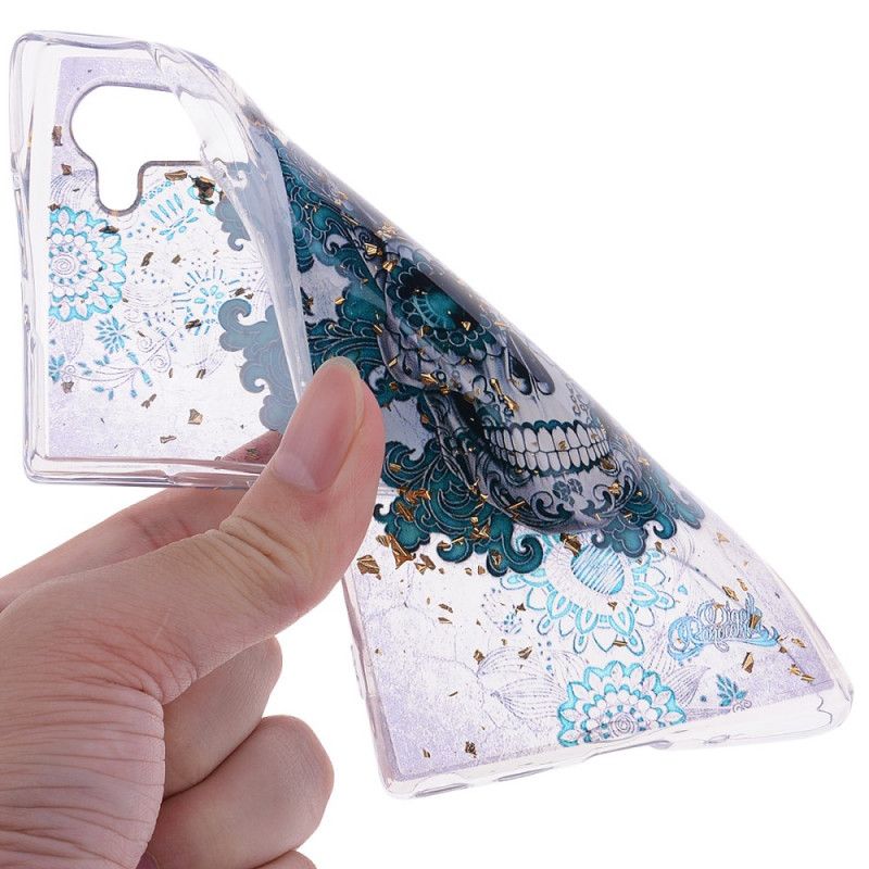 Coque Samsung Galaxy Note 10 Tête De Mort Bleue