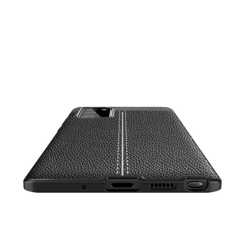 Coque Samsung Galaxy Note 20 Effet Cuir Litchi Double Line