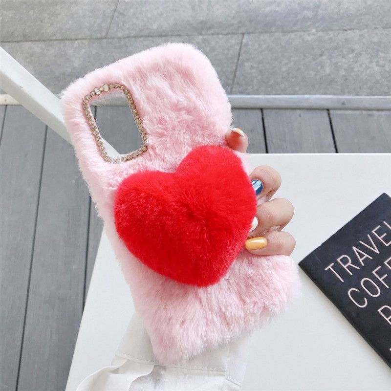 Coque Samsung Galaxy Note 20 Fourrure Coeur