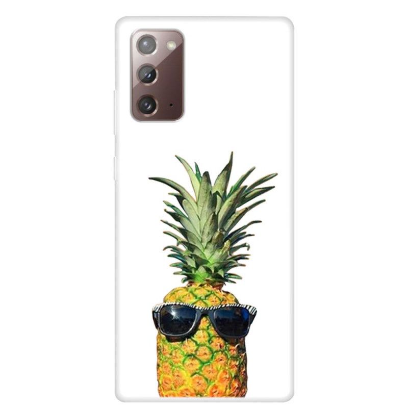 Coque Samsung Galaxy Note 20 Transparente Ananas À Lunettes