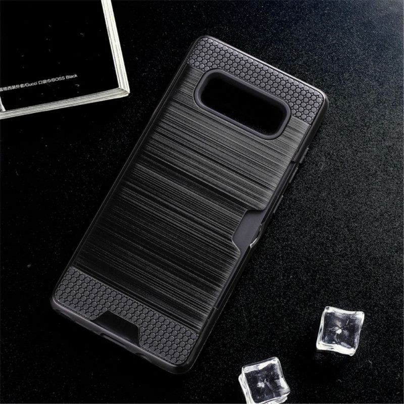 Coque Samsung Galaxy Note 8 Brossée Porte-carte