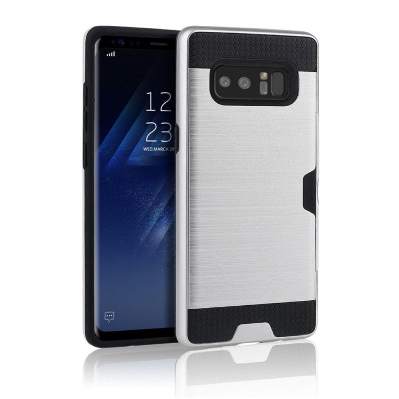 Coque Samsung Galaxy Note 8 Brossée Porte-carte