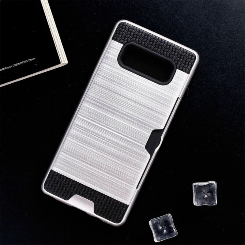 Coque Samsung Galaxy Note 8 Brossée Porte-carte