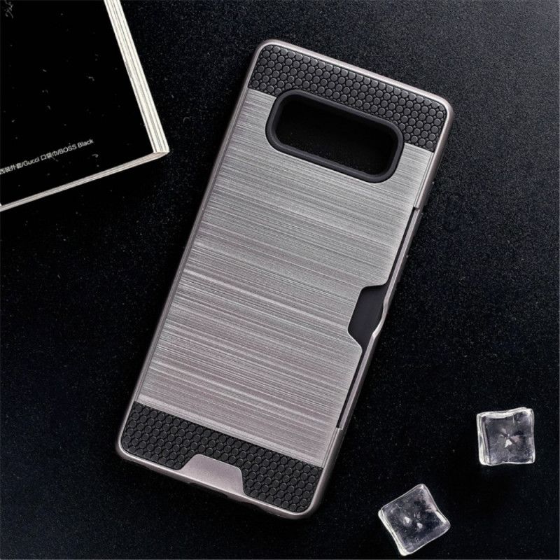 Coque Samsung Galaxy Note 8 Brossée Porte-carte