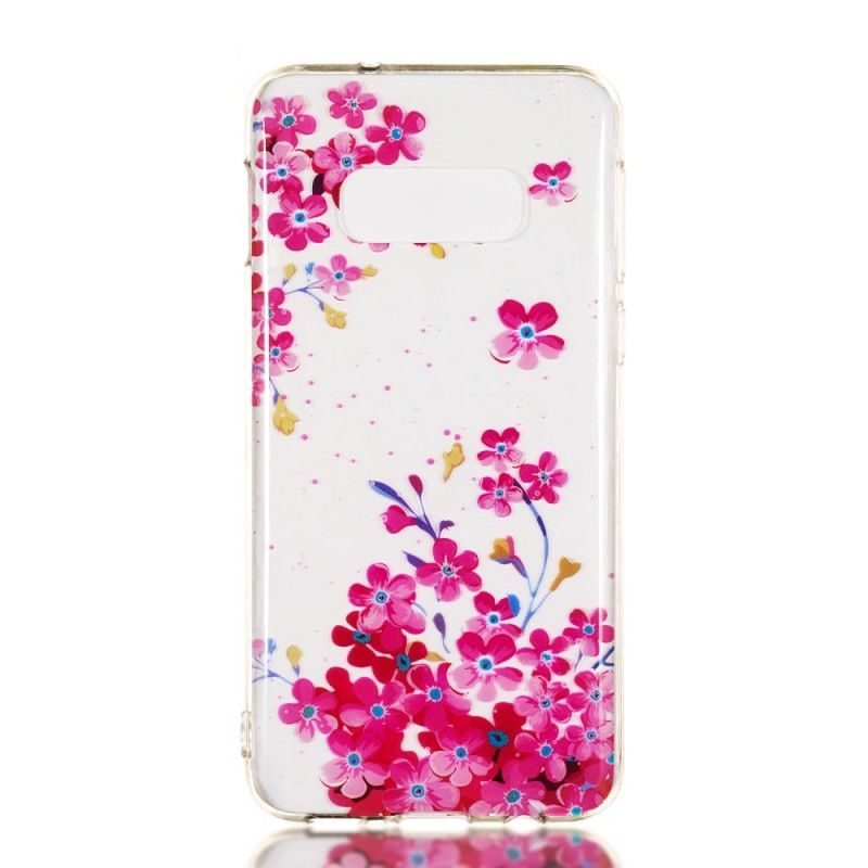 Coque Samsung Galaxy S10e Fleurs Jaunes Et Magentas