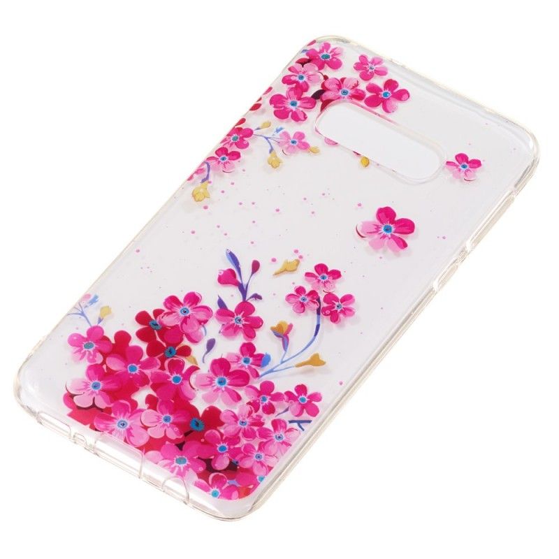 Coque Samsung Galaxy S10e Fleurs Jaunes Et Magentas