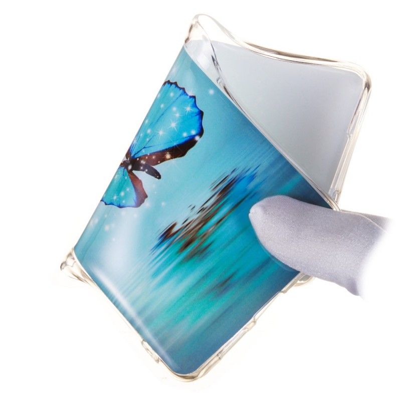 Coque Samsung Galaxy S10e Papillon Bleu Fluorescente