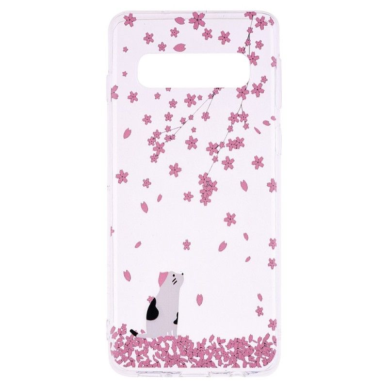 Coque Samsung Galaxy S10e Pétales Et Chat