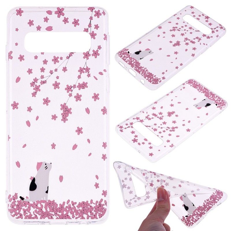 Coque Samsung Galaxy S10e Pétales Et Chat