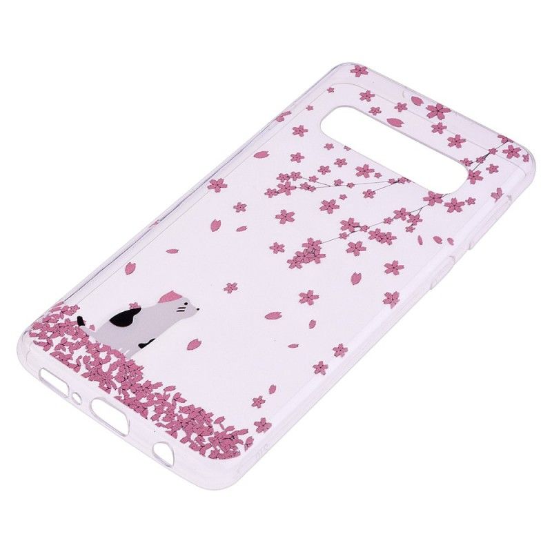 Coque Samsung Galaxy S10e Pétales Et Chat