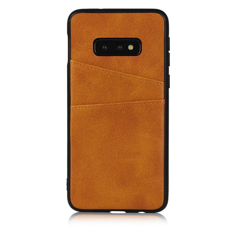 Coque Samsung Galaxy S10e Texture Cuir Double Porte Cartes