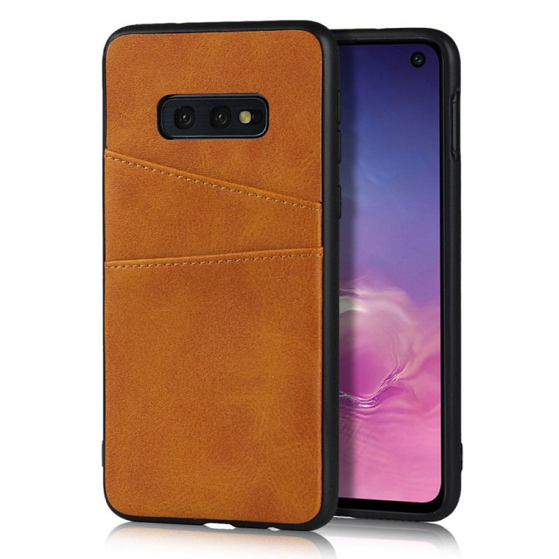 Coque Samsung Galaxy S10e Texture Cuir Double Porte Cartes