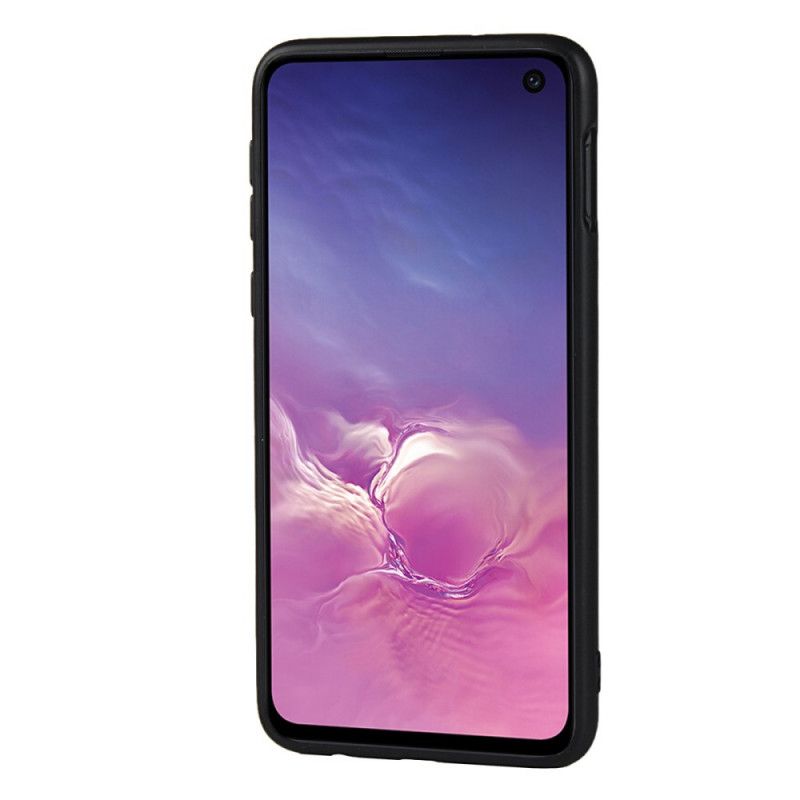 Coque Samsung Galaxy S10e Texture Cuir Double Porte Cartes