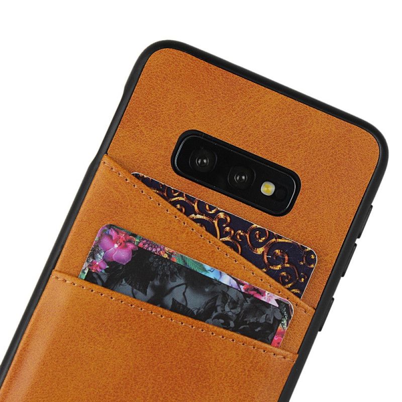 Coque Samsung Galaxy S10e Texture Cuir Double Porte Cartes