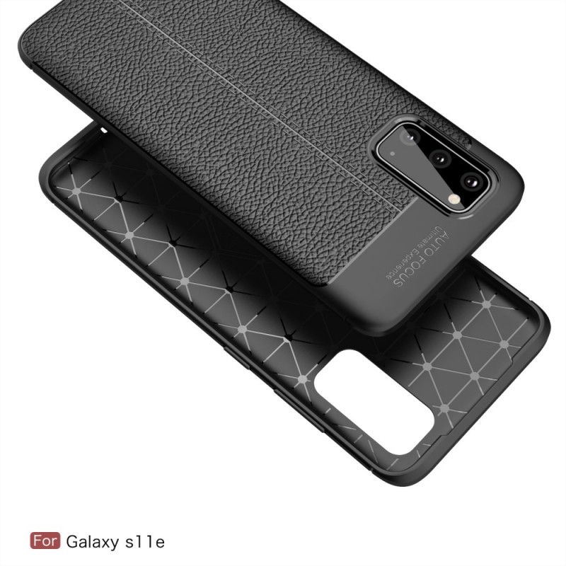 Coque Samsung Galaxy S20 Effet Cuir Litchi Double Line