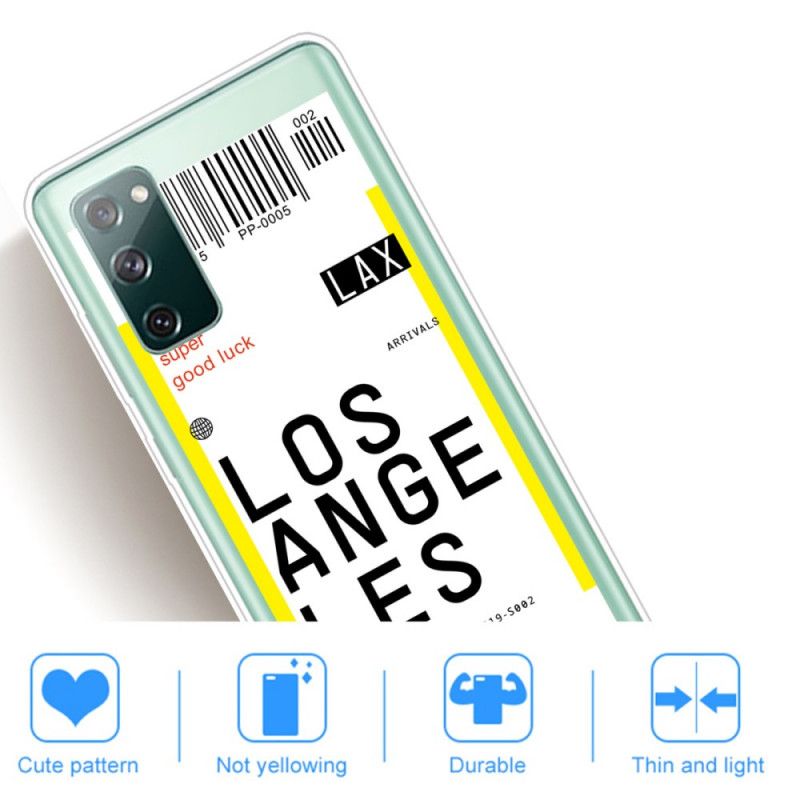 Coque Samsung Galaxy S20 Fe Boarding Pass To Los Angeles