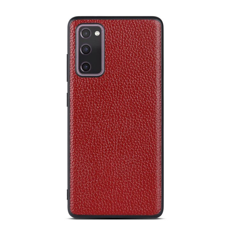 Coque Samsung Galaxy S20 Fe Véritable Cuir Litchi