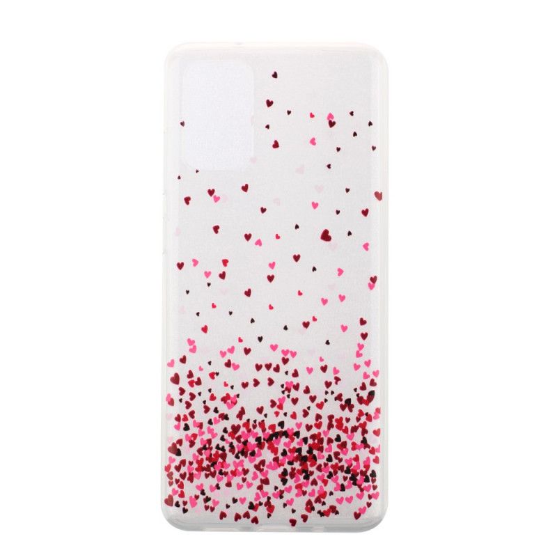 Coque Samsung Galaxy S20 Ultra Transparente Multiples Coeurs Rouges